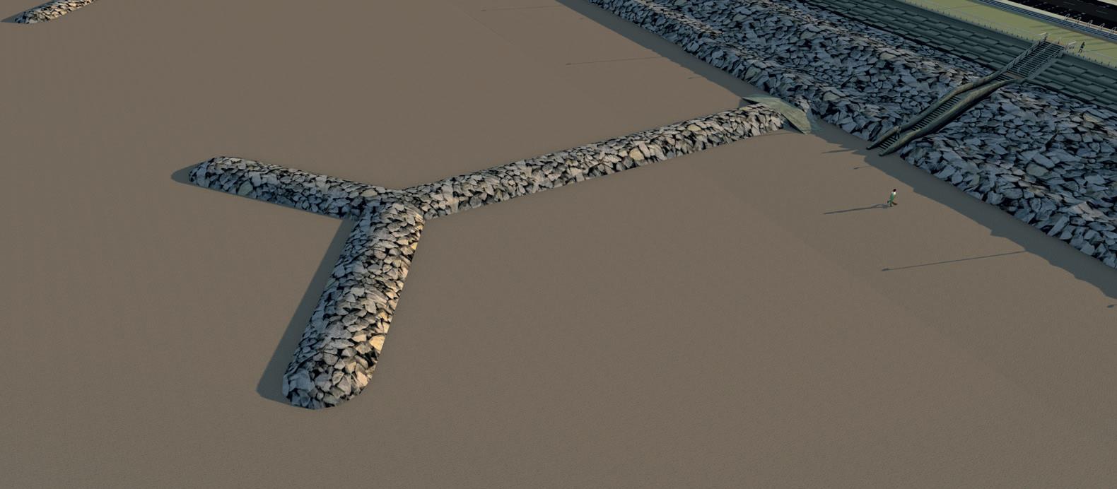 Visualisation of a rock groyne