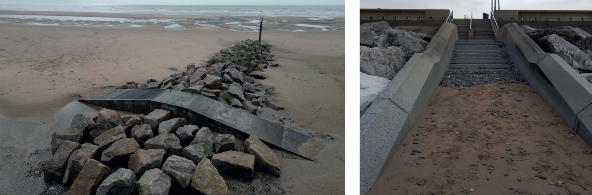 Beach access examples at Cleveleys and Rossall